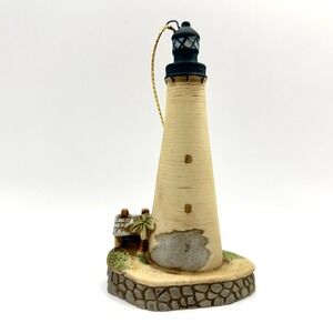 Lefton Cape Florida Lighthouse Ornament 1994 Ceramic Hand Painted Coastal Decor